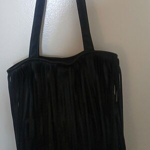 Source Unknown Black Fringe Tote